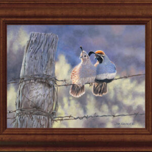 Barbed Wire Pair—Quail - Personalized Framed Canvas